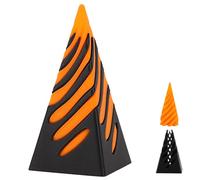 Impossible Pyramid Fidget Toy 3D Printed Spiral Cone Sculpture for Stress Relief and Office Décor, Featuring a Unique Rotating Illusion for Desktop Entertainment (Orange Black)