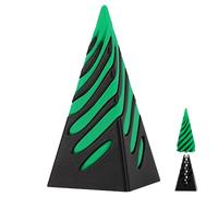 Impossible Pyramid Fidget Toy 3D Printed Spiral Cone Sculpture for Stress Relief and Office Décor, Featuring a Unique Rotating Illusion for Desktop Entertainment (Green Black)
