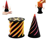 Impossible Pyramid Passthrough Sculpture - 2Pcs 3D Printed Spiral Cone Fidget Toy, Stress and Anxiety Relief Toy, Pass Through Pyramid Fidget Toy for Adult Children (yellow)