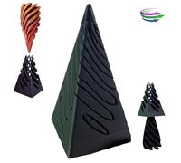 Impossible Pyramid Passthrough Sculpture, 3D Printed Spiral Cone Fidget Toy, Anxiety Stress Relief Toy Pass Through Pyramid Desk Decoration for Home Office (Black)