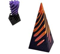 Impossible Pyramid Passthrough Sculpture,3D Printed Spiral Cone Toy,Pass Through Pyramid Fidget Toy, Egyptian Pyramid Display Statue,Fidget Toy for Relief of Stress and Anxiety(Orange black)
