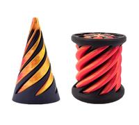 Impossible Pyramid Passthrough Sculpture, 3D Printed Spiral Cone Toy,Pass Through Pyramid Fidget Toy, Mini Vortex Thread Illusion, Pyramid Passthrough Sculpture (A+B)