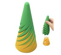Impossible Pyramid Passthrough Sculpture, 3D Printed Spiral Cone Toy, Spiral Cone Fidget Toy, Stress Relief Relax Anxiety Desk Decoration for Kids Adults Home Office (yellow+green large)