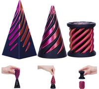 Impossible Pyramid Passthrough Sculpture, 3PCS Impossible Cone Fidget Toy, 3D Printed Infinity Spiral Cone Fidget Anxiety Relief Toy, Pass Through Pyramid Fidget Toy for Kids Adults (3PCS)
