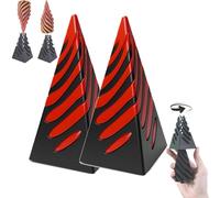 Impossible Pyramid Passthrough Sculpture, Pass Through Pyramid Fidget Toy, 3D Printed Spiral Cone Toy Pyramid Passthrough Sculpture, Desktop Decor Souvenir Gift (Red*2)