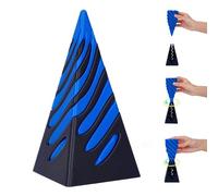 Impossible Pyramid Passthrough Sculpture, Pass Through Pyramid Fidget Toy, 3D Printed Spiral Cone Toy Pyramid Passthrough Sculpture, Desktop Decor Souvenir Gift (Blue-L)