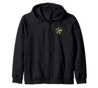 Impossible Rubik Rubix Rubics Cube Pocket Retro Gaming Boy Zip Hoodie