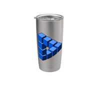 Impossible Triangle Construction of Blue Blocks Vector Art Stainless Steel Insulated Tumbler