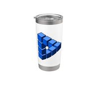 Impossible Triangle Construction of Blue Blocks Vector Art Stainless Steel Insulated Tumbler