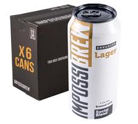IMPOSSIBREW Enhanced Lager | Blend of Nootropics & Botanical Ingredients | 0.5% ABV Premium Non-Alcoholic Beer | British Small Batch Craft Lager | Award-Winning Alcohol-Free Beer | 440ml x 6 Cans