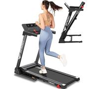 Impremey Folding Treadmill with Incline, Electric Treadmill with 42” x 16” Large Running Belt, Heart Rate Monitor, Easy Assembly, 64 Preset Programs, 7.5 Mph Speed, 2.5HP, Compact Design for Home