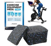 IMPRESA 6 Pack Exercise Equipment Mat 4" x 4" x 0.5" - Treadmill Mat for Carpet Protection - Anti-Slip Treadmill Pad for Hardwood Floors & Carpets - Black