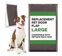 Impresa - Large Replacement Pet Door - Flexible Doggie Door Flap for Small, Medium, and Big Dogs and Cats - Weather Resistant - (10 1/8 x 16 7/8 Inches)