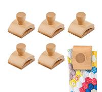 Impresa Quilt Hanger Clips - Extra-Wide Grip Quilt Hanging Hardware - Quick Install Tapestry Hangers for Walls - Versatile Rug Clips - 6-Pack, Light Brown, Wood
