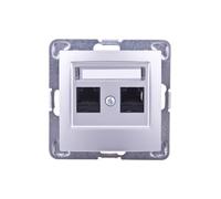 IMPRESJA Gniazdo komputerowe podwójne RJ45 kat.5e MMC srebrne GPK-2Y/K/m/18
