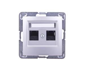 IMPRESJA Gniazdo komputerowe podwójne RJ45 kat.5e MMC srebrne GPK-2Y/K/m/18