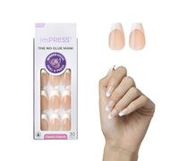 imPRESS Classic French Press-On Nails, No Glue Needed, White Tips, Medium Coffin, 33 Ct.