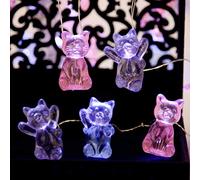 Impress Life 3D Kitty Cat String Lights:10 ft 30 LEDs Fairy Lights USB & Battery Powered with Remote Cute Kitten Animal Lights for Bedroom Home Wedding Birthday Party Indoor Christmas Decorations