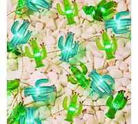 Impress Life Cactus Succulents String Lights Decoration, 10ft 40LEDs Cacti Saguaro Fairy Lights Battery Powered Remote for Wreath Bedroom Tropical Themed Wedding Home Party Supplies Decor