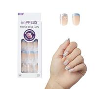 imPRESS Modern French Press-On Nails, No Glue Needed, Blue Tips, Short Square, 33 Ct.