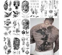 Impressed.co Impress Modern Masuline Fake Tattoos Semi-Permanent Full Sleeve Tattoo for Men - Gr eometric, Roman, Viking Gods and Goddesses, Bird Wings, Axe, Horse