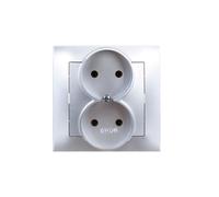 Impression Double Socket B/U Silver GP-2Y/18