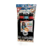 Impression Kids Pre-Stretched Braiding Hair, 28/14 inches Length, Knotless Style, Value Pack 3 in 1 / color 1 Jet Black