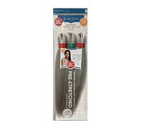 Impression Pre-Stretched Super Braid 52 Inches Bulk Hair, 3x Bundle Pack, Kanekalon, Tangle-Free, Hot Water Set (SILVER)