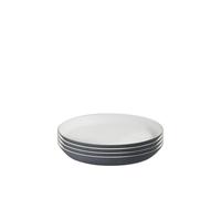 Impression Set of 4 Dinner Plates Denby Charcoal One Size