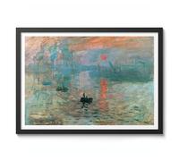 Impression, Sunrise Claude Monet Art Print, Classic Art Painting Poster, Impressionism Art Exhibition Modern Wall Art, Minimalist Home Decor Picture Artwork, A4 (Black Frame) - 32.7x24.1cm