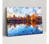 Impressionism Lakeside Reflections Canvas Print - Impressionism Home Decor Impressionism Canvas Wall Art 71cm x 50cm