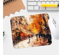 Impressionism Paris Street Scene Mouse Pad - Premium-Textured Waterproof Desk Mouse Pad with Non-Slip Rubber Base - Durable and Washable Gaming Office Mousepad