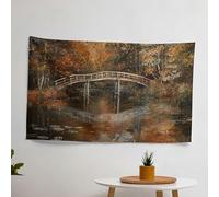 Impressionist Claude Monet Bridge Over Pond Fabric Wall Tapestry - Vivid Colors, Certified Sublimation Printing