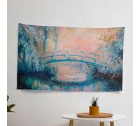 Impressionist Claude Monet Willow Trees Wall Tapestry - 100% Cotton Back, Polyester Front - Vibrant Colors, Sublimation Print - Lightweight Fabric Art for Bedroom, Living Room, Dorm - Modern & Stylish