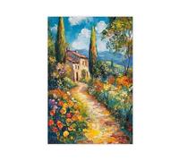 Impressionist Countryside Wall Art Van Gogh Style Brush Strokes Serene Landscape Decor Wall Art Wall Flower Art Work