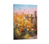 Impressionist Floral Print, Suitable for Decorating The Living Room Sofa Background, Or As A Warm And Inviting Landscape Painting in The Entryway Or Hallway 16x24inch(40x60cm)