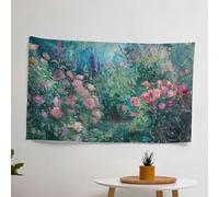 Impressionist Garden Claude Monet Wall Art - Ranforce Fabric Wall Tapestry, Vibrant Colors, Sublimation Print - Bedroom, Living Room, Dorm Decor
