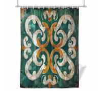 Impressionist Style Shower Curtain for Bathroom, Green Flowers Modernism Touch Waterproof Cloth Fabric Bathroom Accessories Set with 12 Rust Proof Plastic Hooks, 72” x 84”