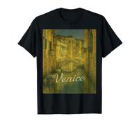Impressionist Venice Canal Night Scene Bridge Gondolas T-Shirt