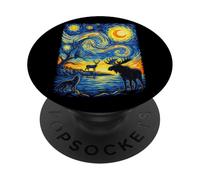 Impressionist Wildlife Nature Moose Wolf Owl Art PopSockets Adhesive PopGrip