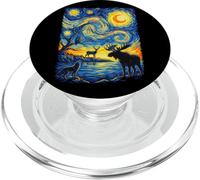 Impressionist Wildlife Nature Moose Wolf Owl Art PopSockets PopGrip for MagSafe