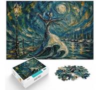 Impressionistic Tennis Player Reaching for Mo Jigsaw Puzzle, 1000 Piece | For a useful gift beyond Christmas Day: Adult jigsaw puzzle with 1000 pieces offers a longer activity for the holidays.