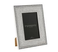 Impressions 4x6 Black & White Photo Frame by Juliana - Modern Silver Patterned Picture Frame for Tabletop or Wall Display - Stylish Contemporary Home Décor Gift