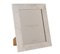 Impressions 8x10 White Marble-Effect Photo Frame by Juliana - Rectangular MDF Picture Frame for Tabletop or Wall - Elegant Modern Home Décor Display