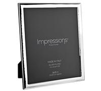 Impressions By Juliana - 8" x 10" - 999 Silver Hammered Photo Frame | Self-Standing Rectangular Photo Picture Frame with Wood Easel Back & Glass Front - Made In Italy