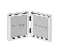 IMPRESSIONS BY JULIANA SILVER DOUBLE PHOTO FRAME FS426 2''x3''