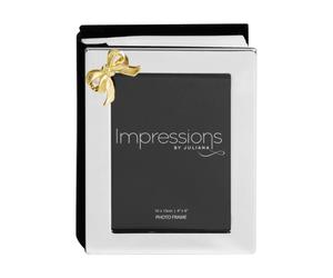 Impressions by Juliana Silver-Plated Photo Album & Frame - Holds 100 x 4x6 Inserts, Velour Backing