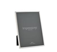 Impressions by Juliana Silver Plated Slim Edge Photo Frame - 6" x 8" | Self Standing Rectangular Single Picture Aperture Frame with Velvet Easel Back and Glass Front