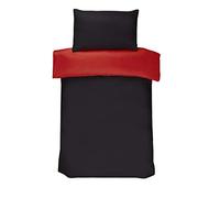 Impressions Fusion Black And Red Single Reversible Duvet Cover Set (Including One Black Pillowcase)