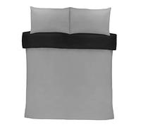 Impressions Fusion Grey And Black Double Reversible Duvet Cover Set (Including Two Grey Pillowcases)